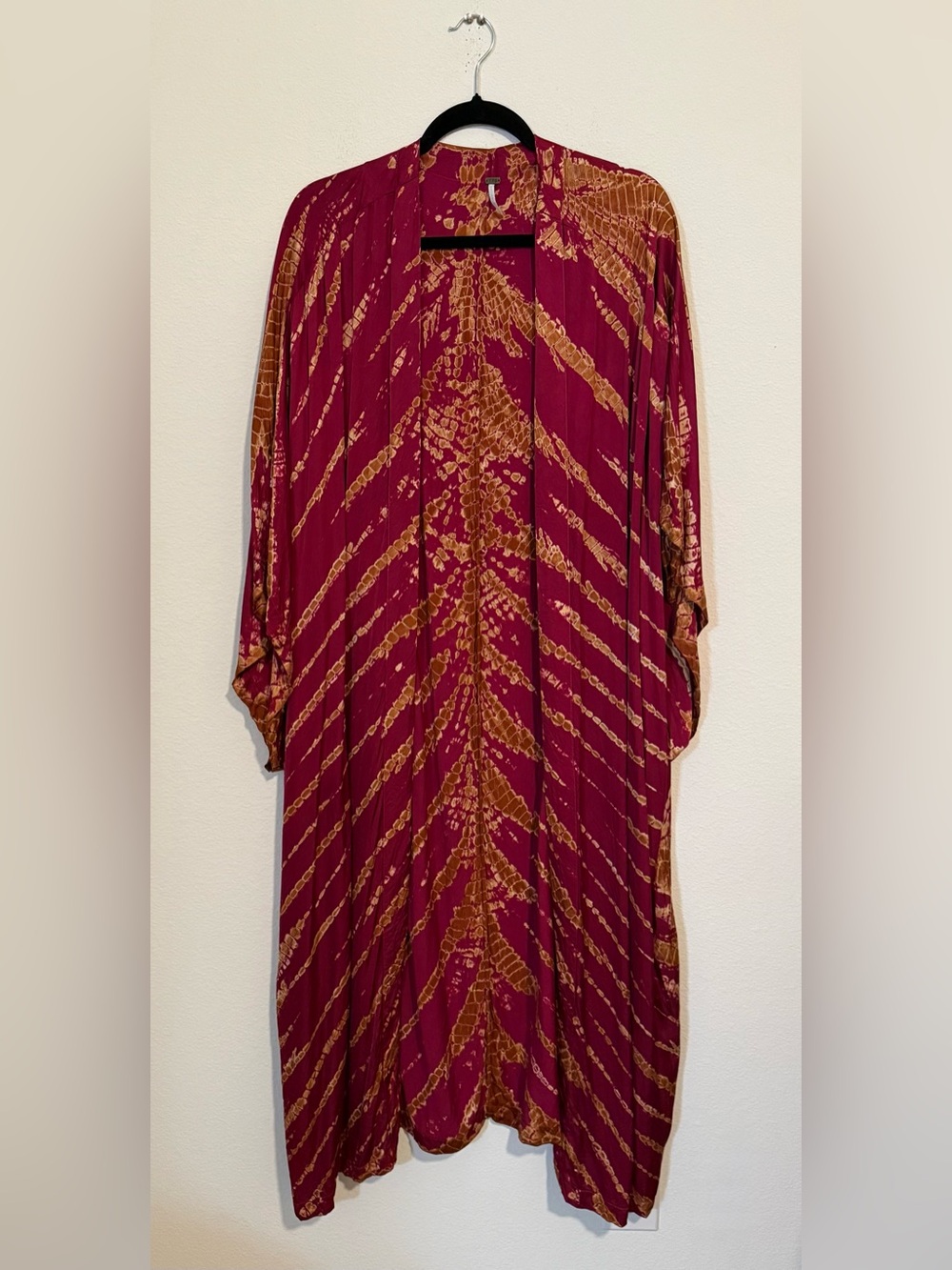YFB Magenta and Mustard Open Front Kimono Cover-Up